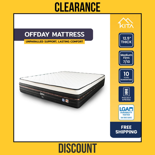 *CLEARANCE* KITA OFFDAY Mattress (12 inch), Solid Foam + Pocket Spring