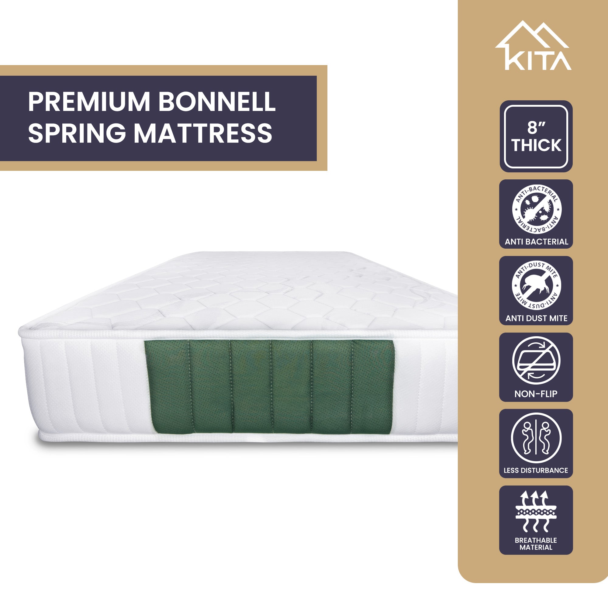 KITA UNO Single Stacking Bed, Solid Rubberwood