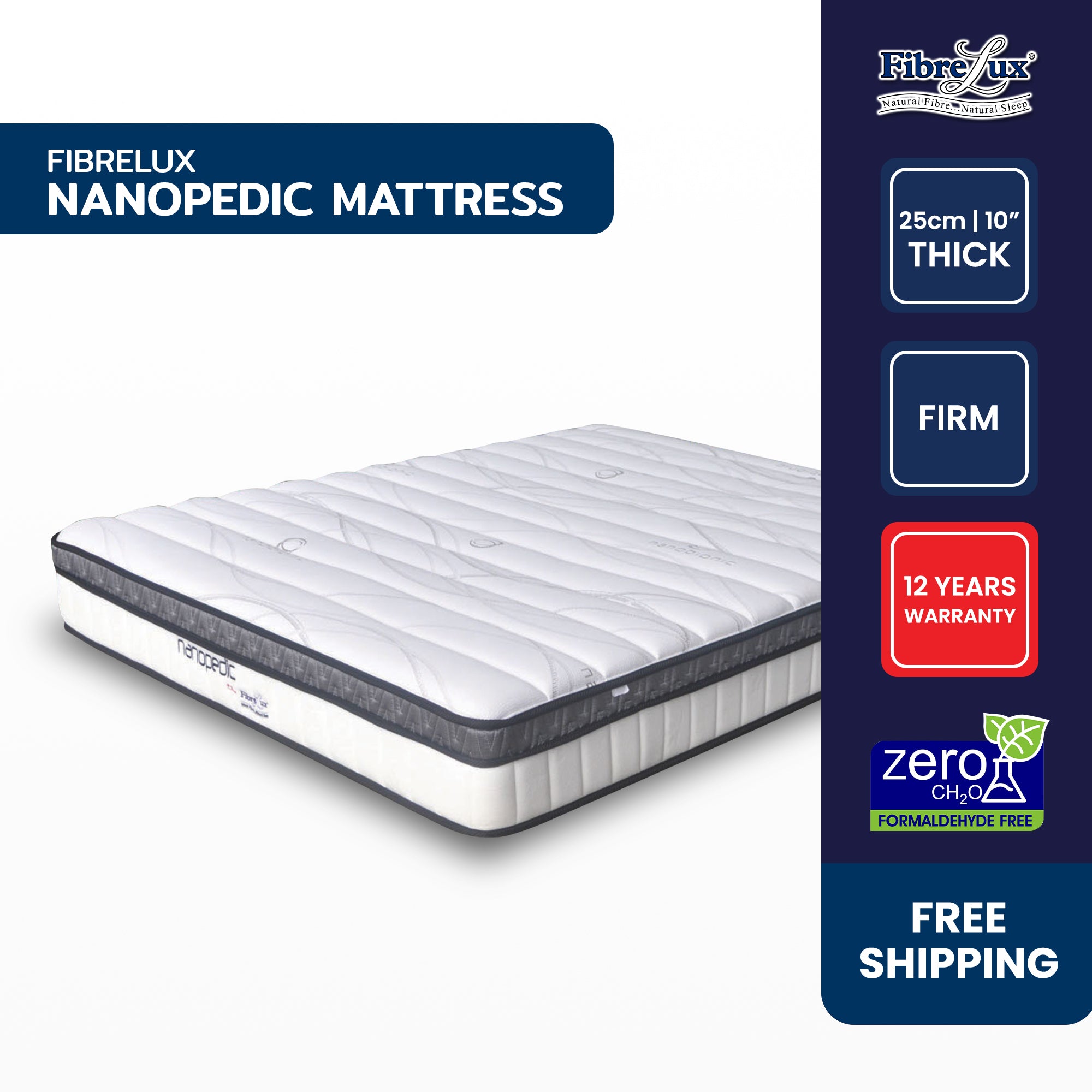 Fibrelux NANOPEDIC Mattress, Rubberised Coir Coconut Fibre