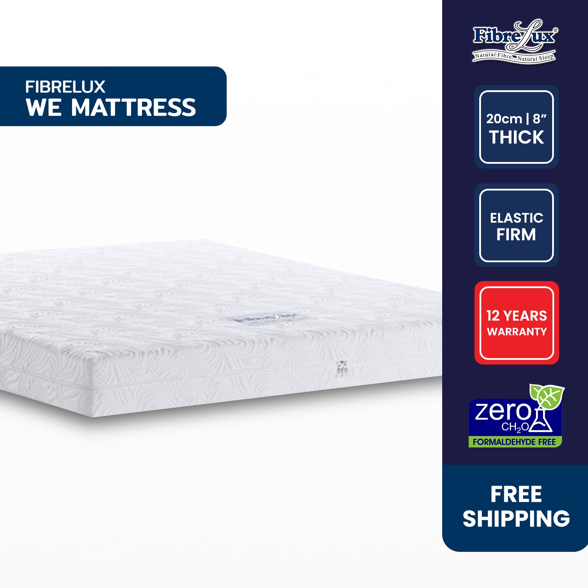Fibrelux WE Mattress, Rubberised Coir Coconut Fibre + Natural Latex