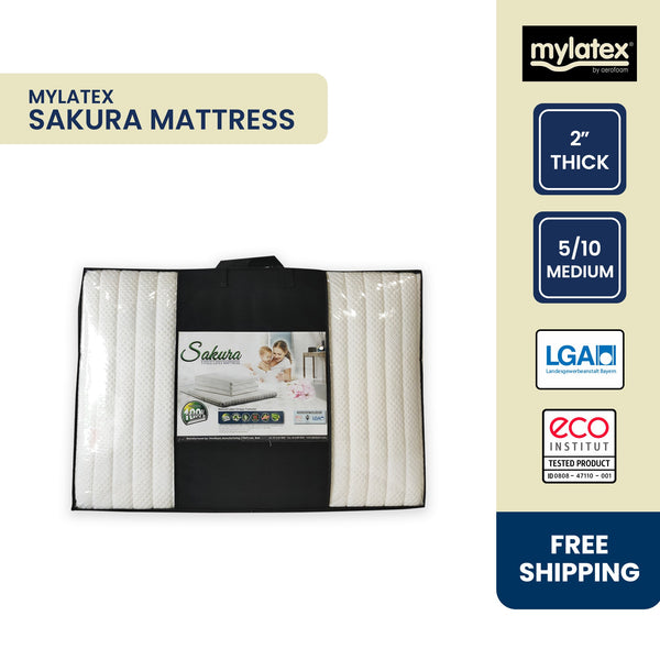 MyLatex SAKURA, 2" 100% Natural Latex Foldable Mattress
